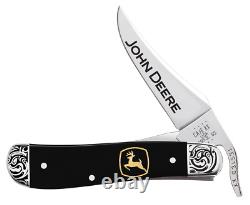 Case XX Knives John Deere Russlock 15788 Black Delrin Stainless Pocket Knife