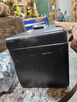 Vintage Original John Deere Tractor Tool Box Toolbox Black Metal 4020 4440 3020