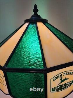 Vintage Original John Deere Trade Marks Tiffany Style Table Lamp WORKS
