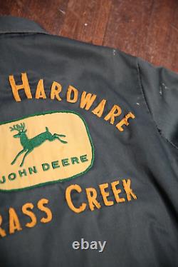 Veste de travail vintage John Deere Hardware Store des années 50 Lee Chetopa pour hommes taille 40